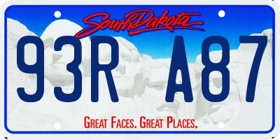 SD license plate 93RA87