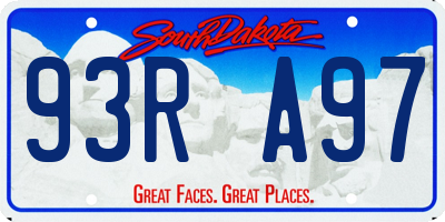 SD license plate 93RA97