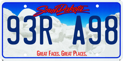 SD license plate 93RA98