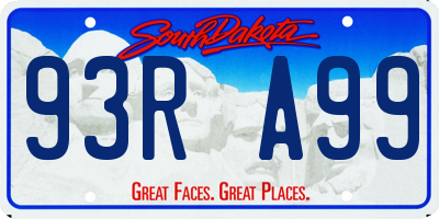 SD license plate 93RA99