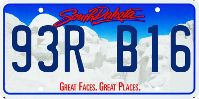SD license plate 93RB16