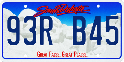 SD license plate 93RB45