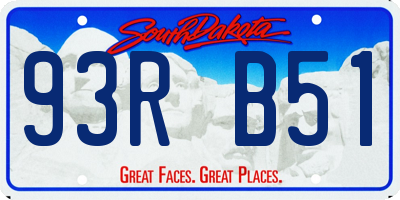 SD license plate 93RB51