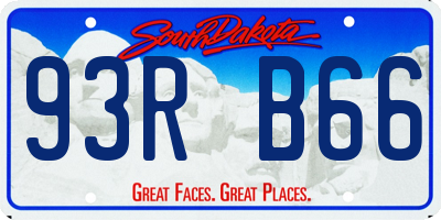 SD license plate 93RB66