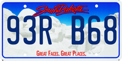 SD license plate 93RB68