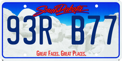 SD license plate 93RB77
