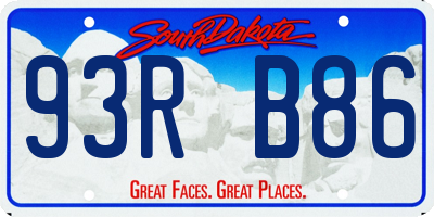 SD license plate 93RB86