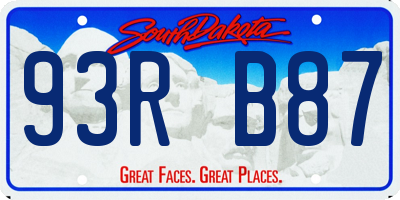 SD license plate 93RB87