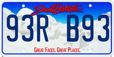 SD license plate 93RB93