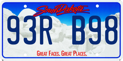 SD license plate 93RB98