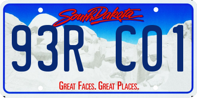 SD license plate 93RC01