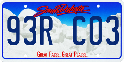 SD license plate 93RC03