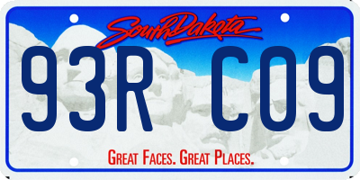 SD license plate 93RC09