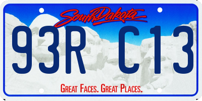 SD license plate 93RC13
