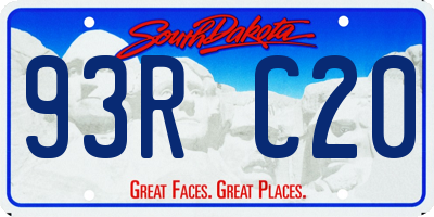 SD license plate 93RC20