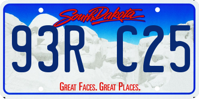 SD license plate 93RC25