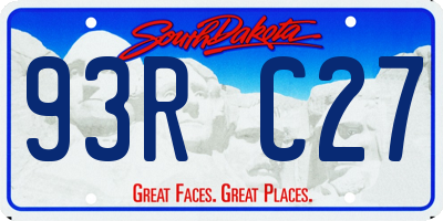 SD license plate 93RC27