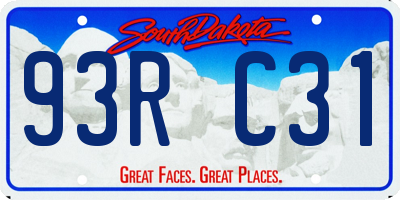 SD license plate 93RC31