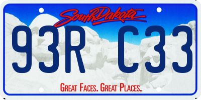 SD license plate 93RC33