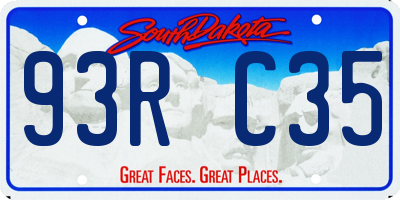 SD license plate 93RC35