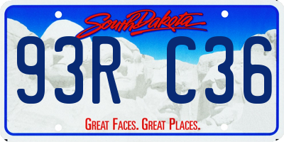SD license plate 93RC36