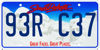 SD license plate 93RC37