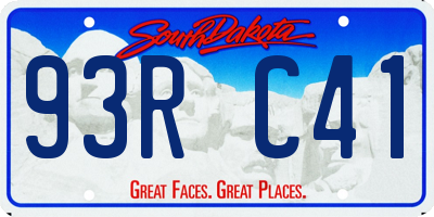 SD license plate 93RC41