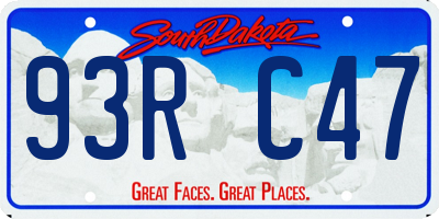 SD license plate 93RC47
