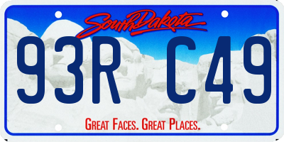 SD license plate 93RC49