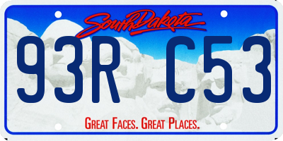 SD license plate 93RC53