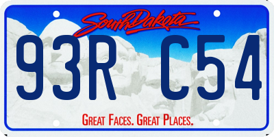 SD license plate 93RC54