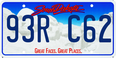 SD license plate 93RC62