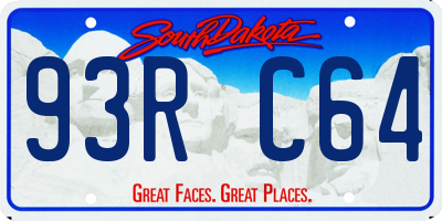SD license plate 93RC64