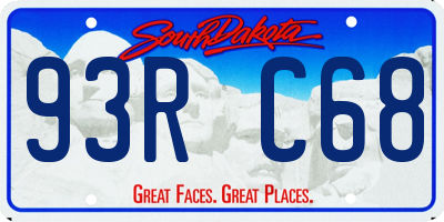 SD license plate 93RC68