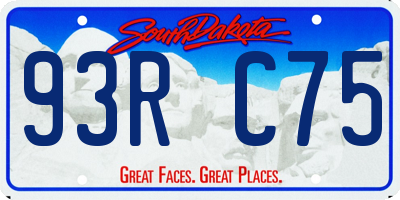 SD license plate 93RC75