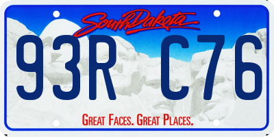 SD license plate 93RC76