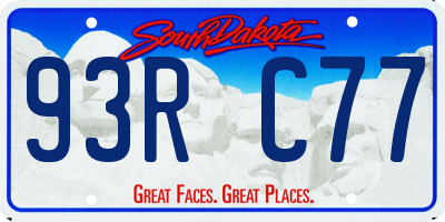 SD license plate 93RC77