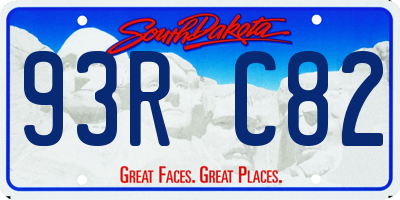 SD license plate 93RC82