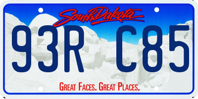 SD license plate 93RC85