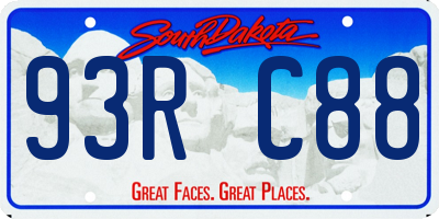 SD license plate 93RC88