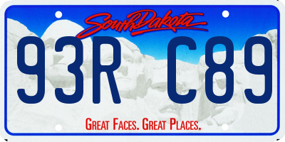 SD license plate 93RC89