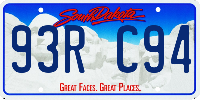 SD license plate 93RC94