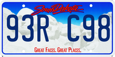 SD license plate 93RC98