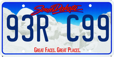 SD license plate 93RC99