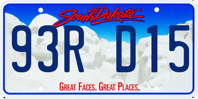 SD license plate 93RD15