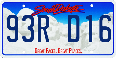 SD license plate 93RD16