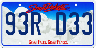 SD license plate 93RD33
