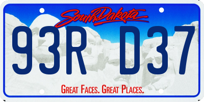 SD license plate 93RD37