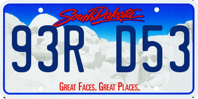 SD license plate 93RD53