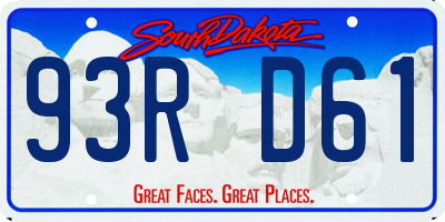 SD license plate 93RD61